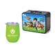 Retro Lunchbox + Single 12 oz Rubberized Finish Stemless Wine Glass In Vacuum Formed Insert