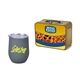 Retro Lunchbox + Single 12 oz Rubberized Finish Stemless Wine Glass In Vacuum Formed Insert
