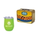 Retro Lunchbox + Single 12 oz Rubberized Finish Stemless Wine Glass In Vacuum Formed Insert