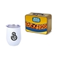 Retro Lunchbox + Single 12 oz Rubberized Finish Stemless Wine Glass In Vacuum Formed Insert