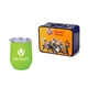 Retro Lunchbox + Single 12 oz Rubberized Finish Stemless Wine Glass In Vacuum Formed Insert