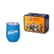 Retro Lunchbox + Single 12 oz Rubberized Finish Stemless Wine Glass In Vacuum Formed Insert
