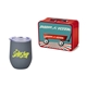 Retro Lunchbox + Single 12 oz Rubberized Finish Stemless Wine Glass In Vacuum Formed Insert