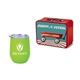 Retro Lunchbox + Single 12 oz Rubberized Finish Stemless Wine Glass In Vacuum Formed Insert