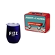 Retro Lunchbox + Single 12 oz Rubberized Finish Stemless Wine Glass In Vacuum Formed Insert