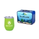 Retro Lunchbox + Single 12 oz Rubberized Finish Stemless Wine Glass In Vacuum Formed Insert