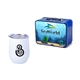 Retro Lunchbox + Single 12 oz Rubberized Finish Stemless Wine Glass In Vacuum Formed Insert