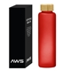 20 oz AWS Belle Glass Bottle With Bamboo Lid
