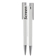 Lamy Push - Action White Plastic Ballpoint Pen Grooved Grip