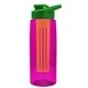The Flair - 26 oz Transparent Tritan(TM) Bottle with Drink thru lid, Large infuser, and Digital Imprint