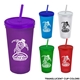 Promotional Personalized 24 oz Stadium Plastic Tumbler Cup With Straw And Lid