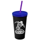 Promotional Personalized 24 oz Stadium Plastic Tumbler Cup With Straw And Lid