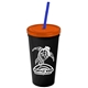 Promotional Personalized 24 oz Stadium Plastic Tumbler Cup With Straw And Lid