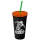 Promotional Personalized 24 oz Stadium Plastic Tumbler Cup With Straw And Lid