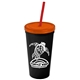 Promotional Personalized 24 oz Stadium Plastic Tumbler Cup With Straw And Lid