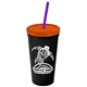 Promotional Personalized 24 oz Stadium Plastic Tumbler Cup With Straw And Lid
