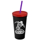 Promotional Personalized 24 oz Stadium Plastic Tumbler Cup With Straw And Lid