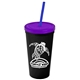 Promotional Personalized 24 oz Stadium Plastic Tumbler Cup With Straw And Lid