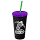 Promotional Personalized 24 oz Stadium Plastic Tumbler Cup With Straw And Lid