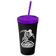 Promotional Personalized 24 oz Stadium Plastic Tumbler Cup With Straw And Lid