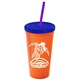 Promotional Personalized 24 oz Stadium Plastic Tumbler Cup With Straw And Lid