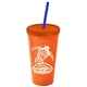 Promotional Personalized 24 oz Stadium Plastic Tumbler Cup With Straw And Lid