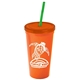 Promotional Personalized 24 oz Stadium Plastic Tumbler Cup With Straw And Lid