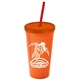 Promotional Personalized 24 oz Stadium Plastic Tumbler Cup With Straw And Lid