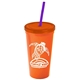 Promotional Personalized 24 oz Stadium Plastic Tumbler Cup With Straw And Lid