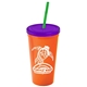 Promotional Personalized 24 oz Stadium Plastic Tumbler Cup With Straw And Lid