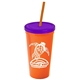 Promotional Personalized 24 oz Stadium Plastic Tumbler Cup With Straw And Lid
