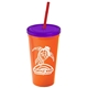 Promotional Personalized 24 oz Stadium Plastic Tumbler Cup With Straw And Lid