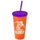 Promotional Personalized 24 oz Stadium Plastic Tumbler Cup With Straw And Lid