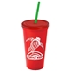 Promotional Personalized 24 oz Stadium Plastic Tumbler Cup With Straw And Lid