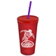 Promotional Personalized 24 oz Stadium Plastic Tumbler Cup With Straw And Lid