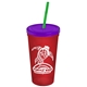 Promotional Personalized 24 oz Stadium Plastic Tumbler Cup With Straw And Lid