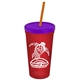Promotional Personalized 24 oz Stadium Plastic Tumbler Cup With Straw And Lid