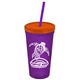 Promotional Personalized 24 oz Stadium Plastic Tumbler Cup With Straw And Lid