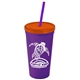 Promotional Personalized 24 oz Stadium Plastic Tumbler Cup With Straw And Lid