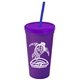 Promotional Personalized 24 oz Stadium Plastic Tumbler Cup With Straw And Lid