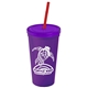Promotional Personalized 24 oz Stadium Plastic Tumbler Cup With Straw And Lid