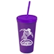 Promotional Personalized 24 oz Stadium Plastic Tumbler Cup With Straw And Lid