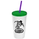 Promotional Personalized 24 oz Stadium Plastic Tumbler Cup With Straw And Lid