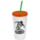 Promotional Personalized 24 oz Stadium Plastic Tumbler Cup With Straw And Lid