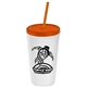Promotional Personalized 24 oz Stadium Plastic Tumbler Cup With Straw And Lid