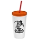 Promotional Personalized 24 oz Stadium Plastic Tumbler Cup With Straw And Lid