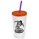 Promotional Personalized 24 oz Stadium Plastic Tumbler Cup With Straw And Lid
