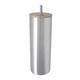 Double - Wall Stainless Steel Tumbler with Bamboo Lid and Straw - 20 oz