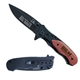 Heavy Duty Pocket Knife with Plated Wood Handle