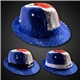 Patriotic Sequin LED Fedora (Imprintable Bands Available)